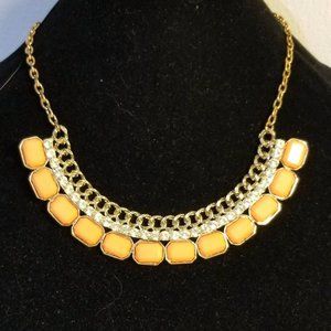 Necklace with coral & clear accents